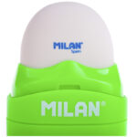 Точилка пластиковая с ластиком Milan "Capsule Fluo", 1 отверстие, контейнер, ассорти — изображение 4