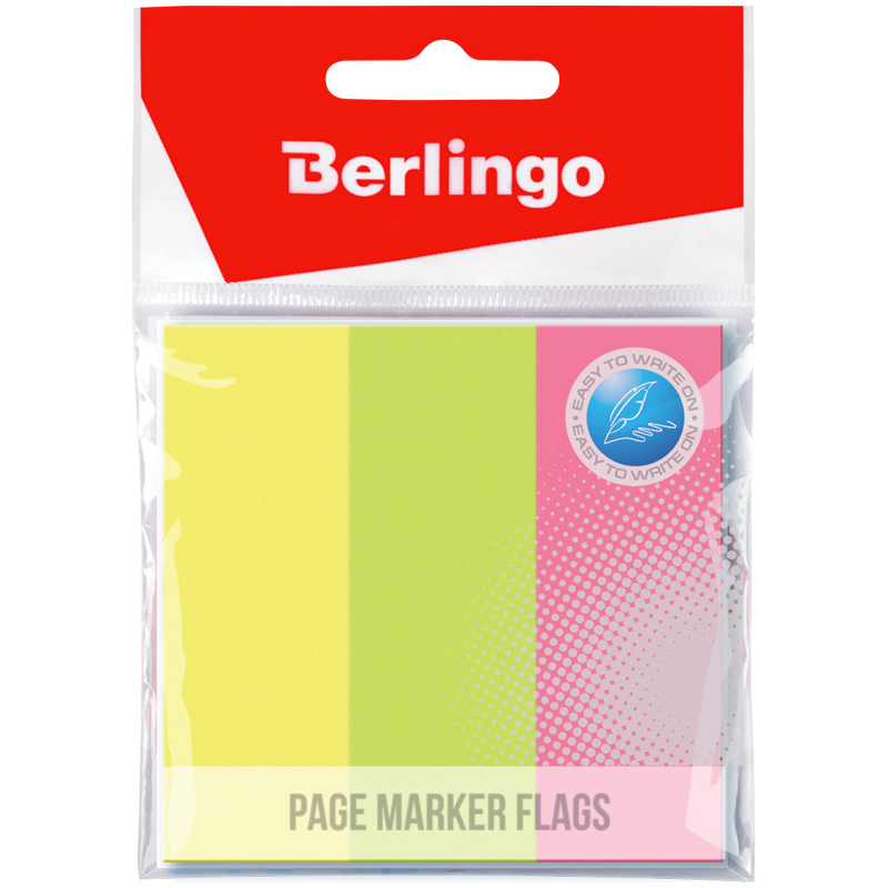 Флажки-закладки Berlingo, 76*25мм, 50л*3 неоновых цвета, европодвес