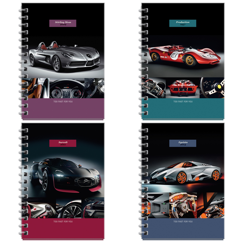 Записная книжка А6 96л. на гребне "Авто. To fast for you", твердая обложка