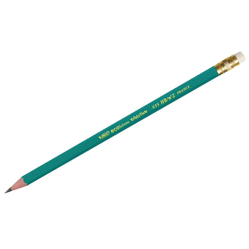 f99f9790735e3eea3f403950502d0aa1 Карандаш ч/г Bic "Evolution" HB, с ластиком, заточен., пластиковый — изображение 1