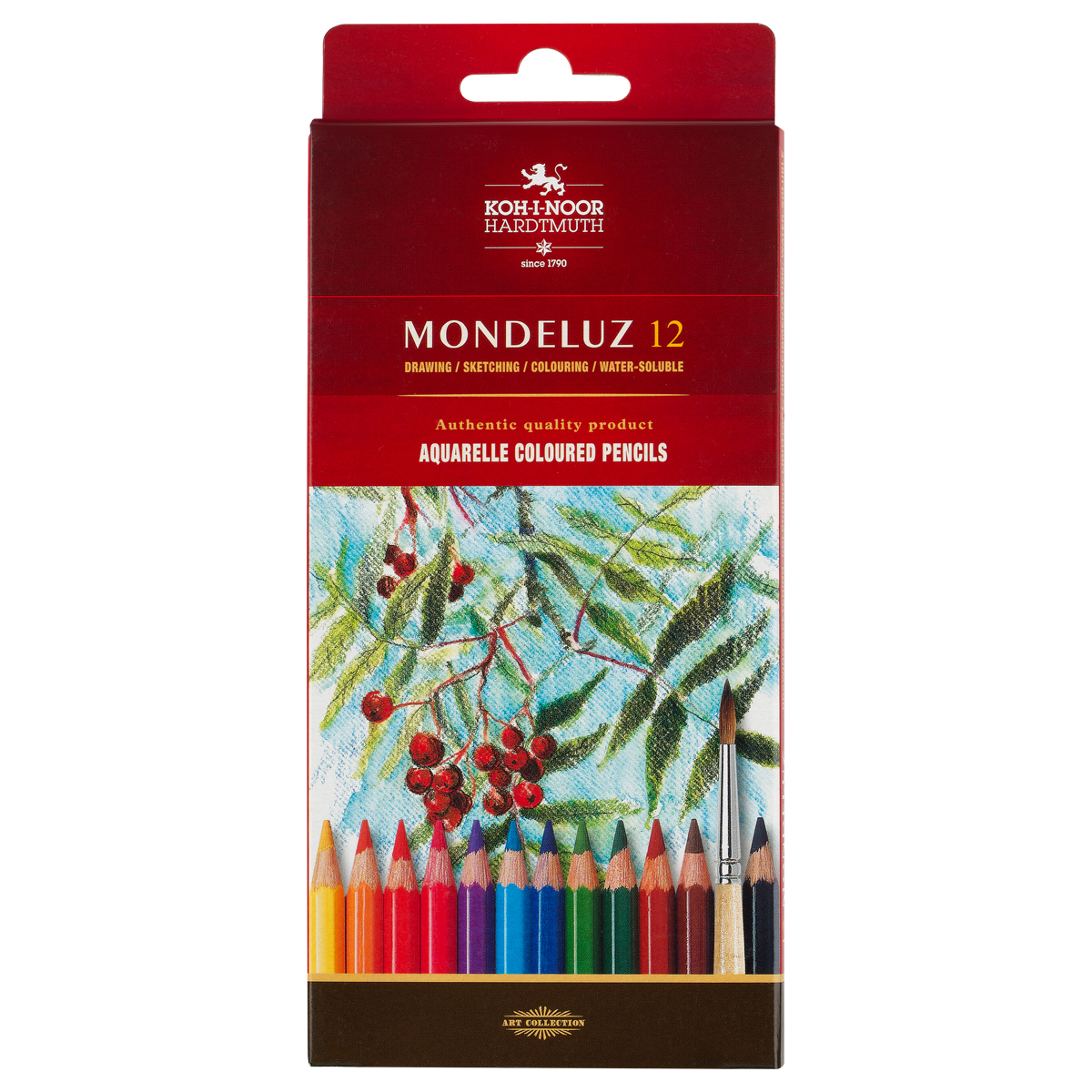 f9f2ae95ce4c286ea822fc4fdbe6060f Карандаши акварельные Koh-I-Noor "Mondeluz", 12цв., заточен., картон, европодвес — изображение 1