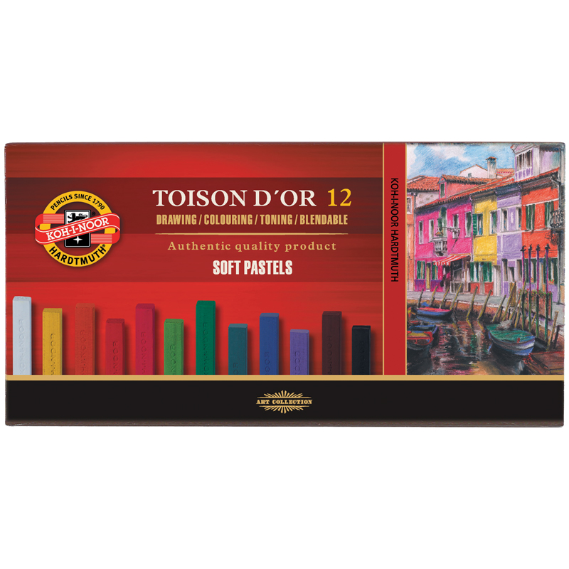 fc8555d36e5b4f99b9e2c4582b903051 Пастель художественная Koh-I-Noor "Toison d'or", 12 цветов, картон. упак. — изображение 1