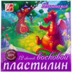 Пластилин Луч "Фантазия", 12 цветов, 210г, восковой, со стеком, картон