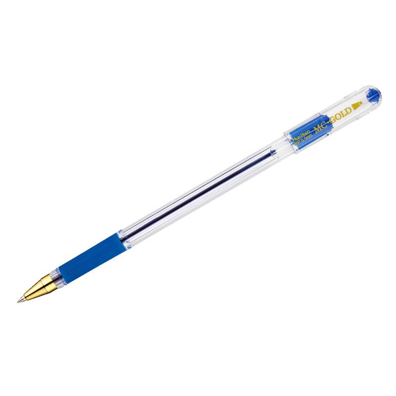 liq7xov32vgw95v1f5c7gw44c18we81v Ручка шариковая MunHwa "MC Gold" синяя, 0,5мм, грип, штрих-код — изображение 1