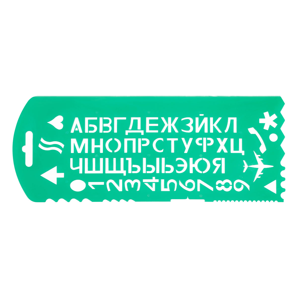 yzp9tnq2t6b4qkcsi04a6c8c5qf66ln9 Трафарет букв и цифр СТАММ, пластиковый, зеленый — изображение 1