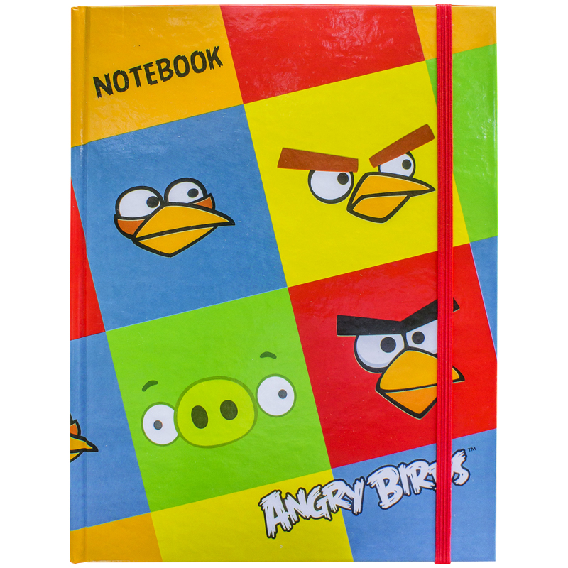 Бизнес-блокнот А5 80л. Hatber "Angry Birds", 5-цветный блок, на резинке