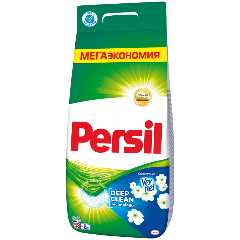Порошок для машинной стирки Persil "Свежесть от Vernel", для белого белья, 8кг