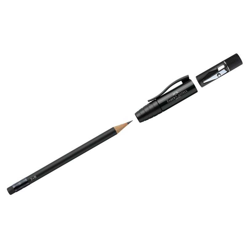 Карандаш ч/г Faber-Castell "Perfect II" B, круглый, заточен., с ластиком и точилкой