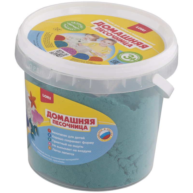 Песок для лепки Lori "Домашняя песочница", изумрудный, 1кг