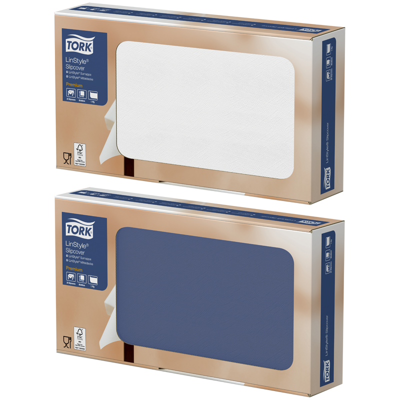 Скатерти одноразовые Торк "LinStyle Slipcover", 80*80 темно-синие, 20шт. 474740 (ПОД ЗАКАЗ)