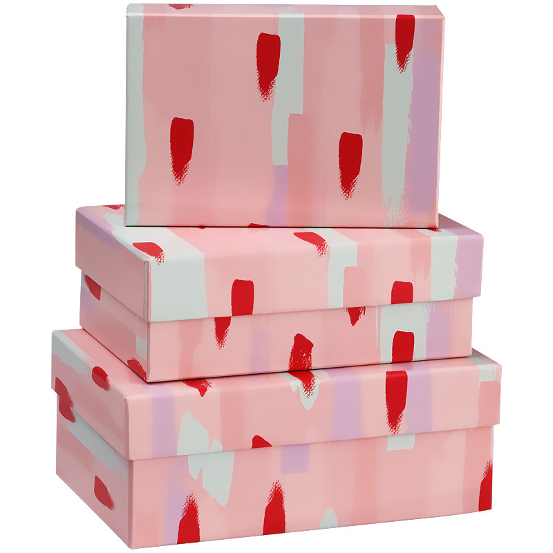 Набор прямоугольных коробок 3в1, MESHU "Stylish pink", (19*12*7,5-15*10*5см)