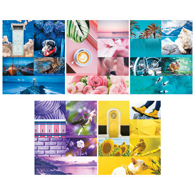 Тетрадь 96л., А5, клетка ArtSpace "Стиль. Colourful collage", ВД-лак