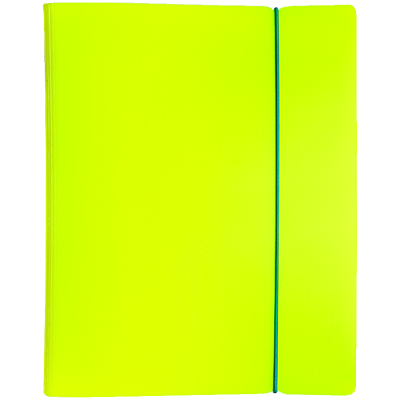Тетрадь на кольцах А5, 120л., Hatber "Diamond Neon Желтая", пластик. обл., резинка