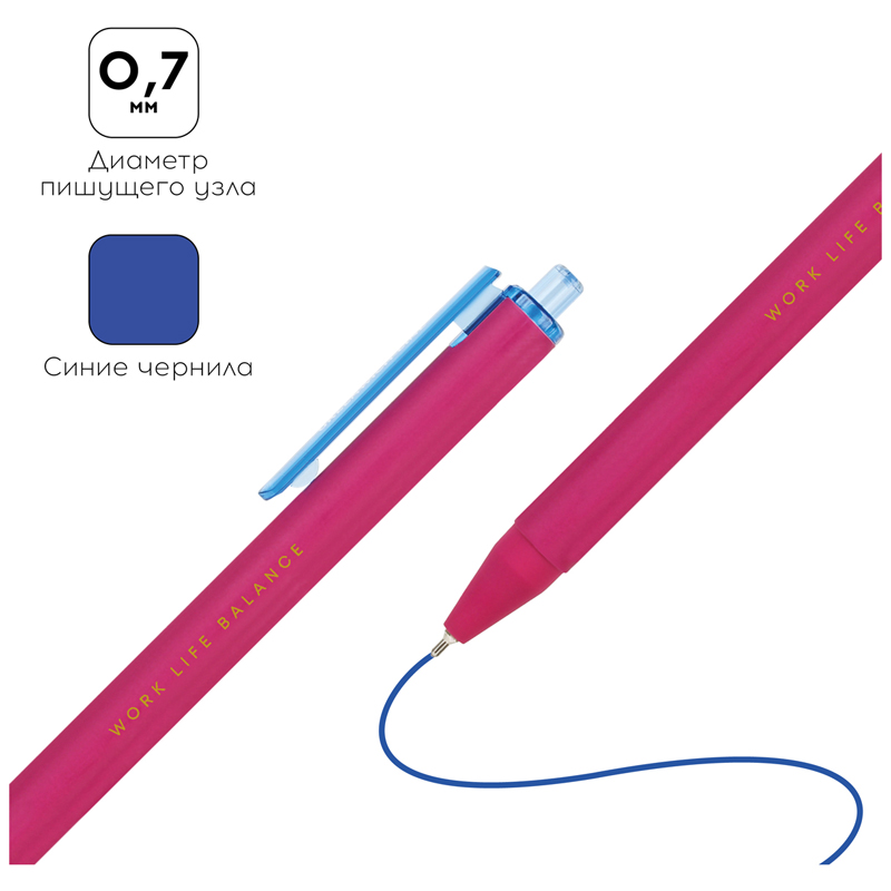 Ручка шариковая автоматическая Greenwich Line "Utility. Burgundy" синяя, 0,7мм, игольчатый стержень, софт-тач