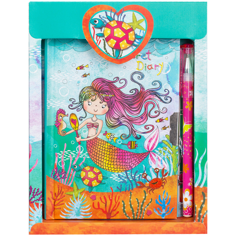 Записная книжка 7БЦ А6 64л. ArtSpace "Beauty mermaid" метал. замок + ручка шарик., блестки,подар.уп.