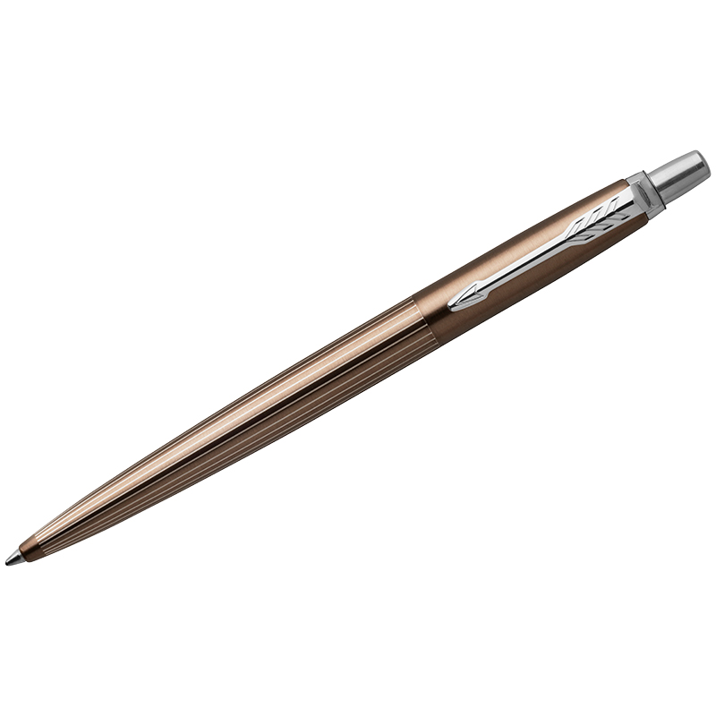 Ручка шариковая Parker "Jotter Premium Carlisle Brown Pinstripe CT" синяя, 1,0мм, кнопочн, подар.уп.