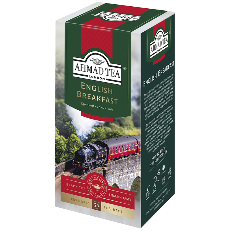 Чай Ahmad Tea "Английский завтрак", черный, 25 фольг. пакетиков по 2г