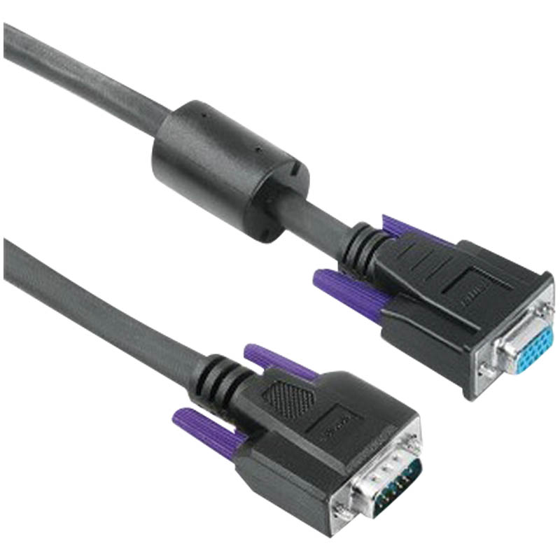 Кабель VGA удлинительный 15p/15p (m-f), 1.8 м, серый, Hama