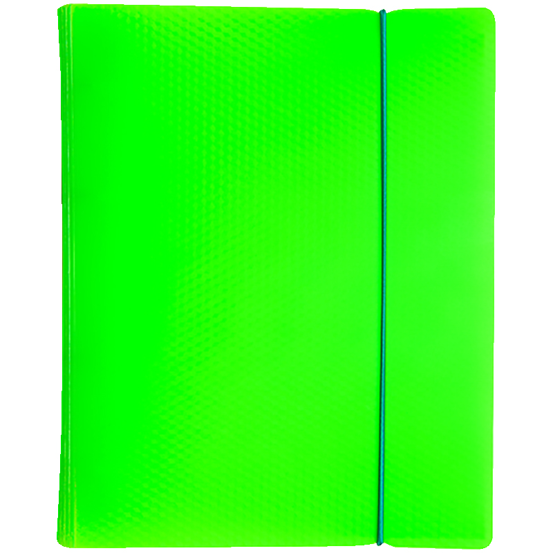 Тетрадь на кольцах А5, 120л., Hatber "Diamond Neon Зеленая", пластик. обл., резинка