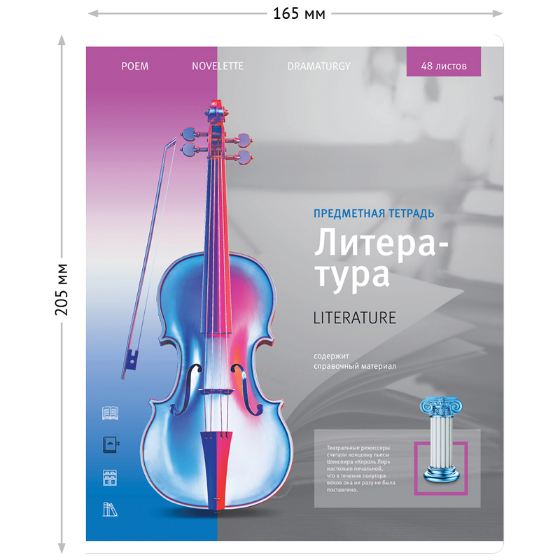 Тетрадь предметная 48л. ArtSpace "Новый взгляд" - Литература