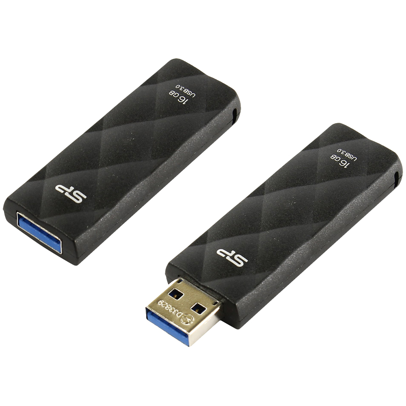Память SiliconPower "Blaze B20"  16GB, USB3.0 Flash Drive, черный (металл. корпус)