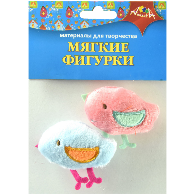 Материал декоративный Апплика "Фигурки мягкие. Птички", 2шт.