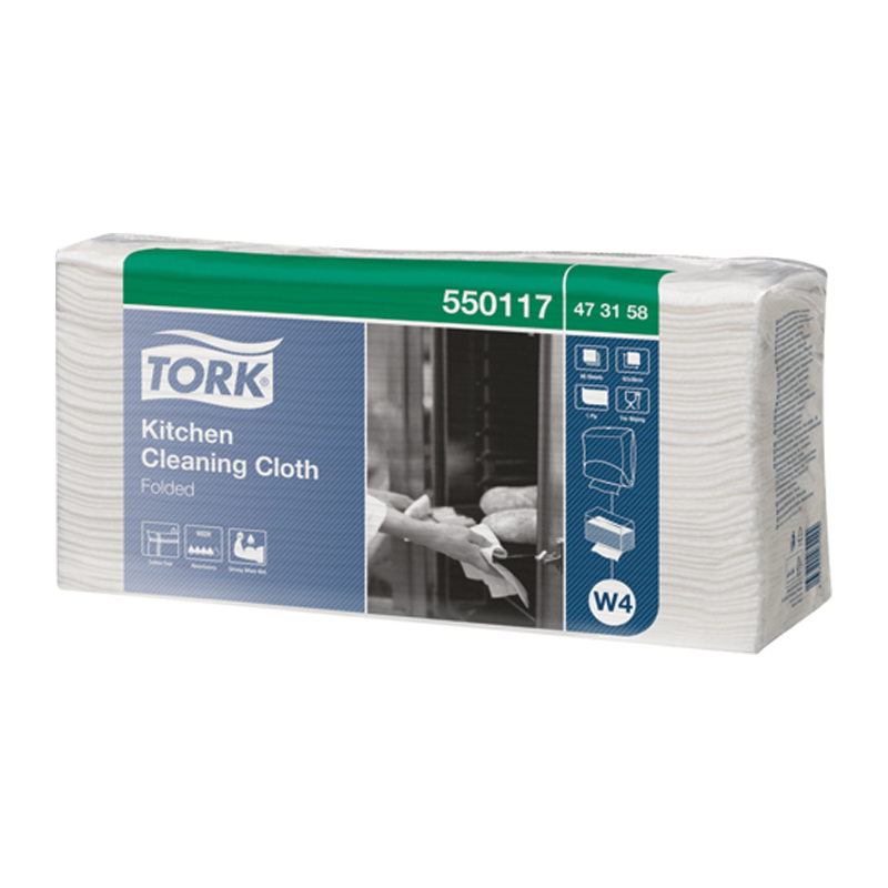 Полотенца нетканые листовые для кухни Tork 550117(W4), 1сл ,60л/пач( для арт.654000)