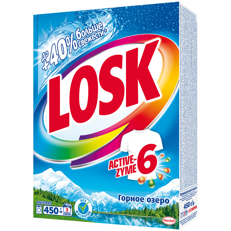 Порошок для машинной стирки Losk "Горное озеро", 450г