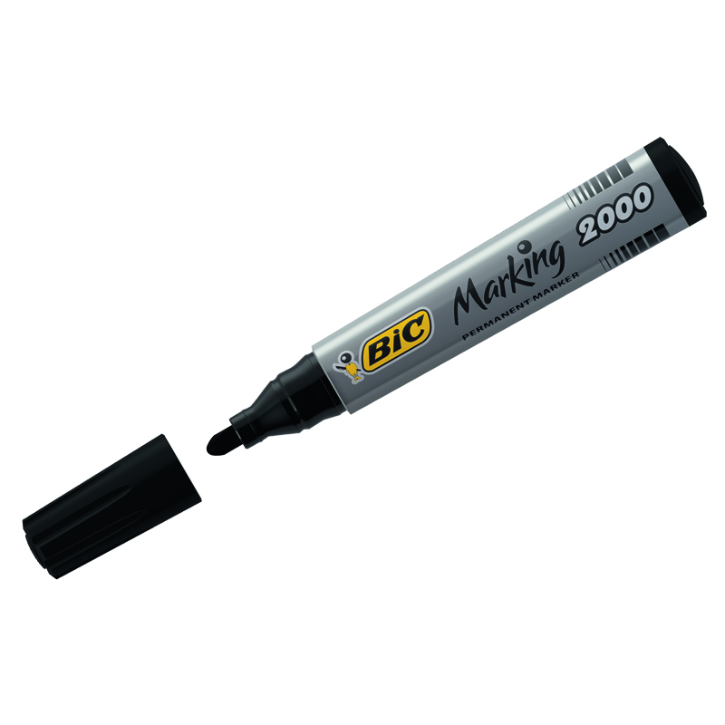 Маркер перманентный Bic "2000" черный, пулевидный, 1,7мм