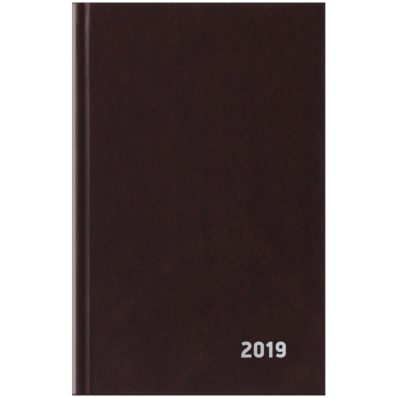 Ежедневник датированный 2019г., A5, 168л., бумвинил, OfficeSpace, коричневый