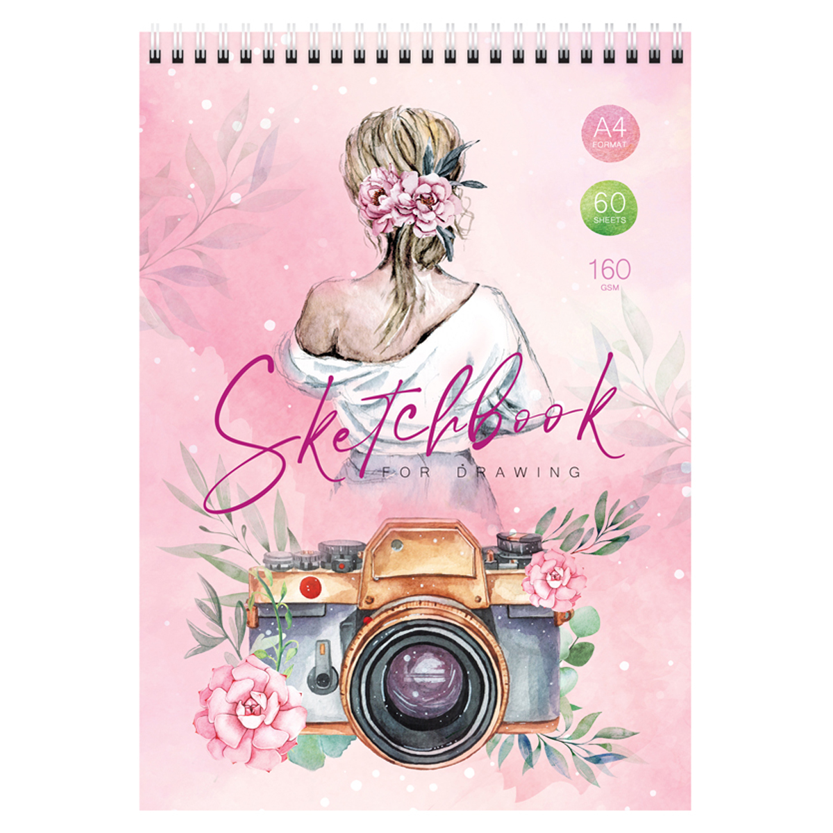 Скетчбук 60л., А4 ArtSpace "Cute photo", на гребне, 160г/м2