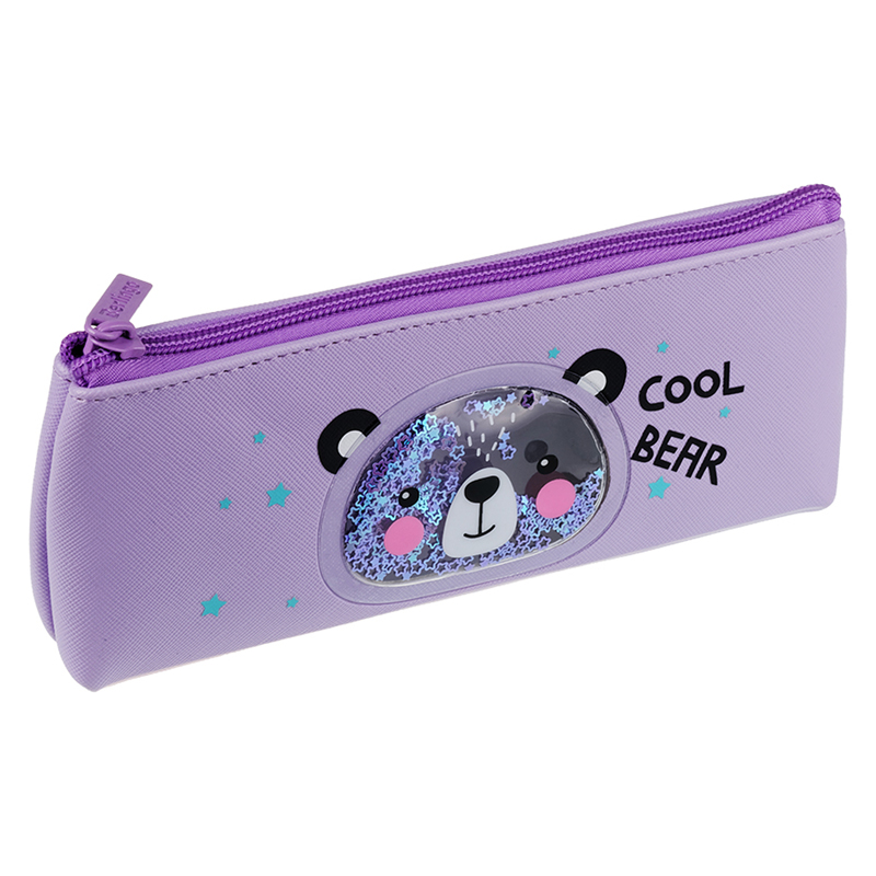 Пенал-косметичка 200*80*30 Berlingo "Cool bear", полиуретан