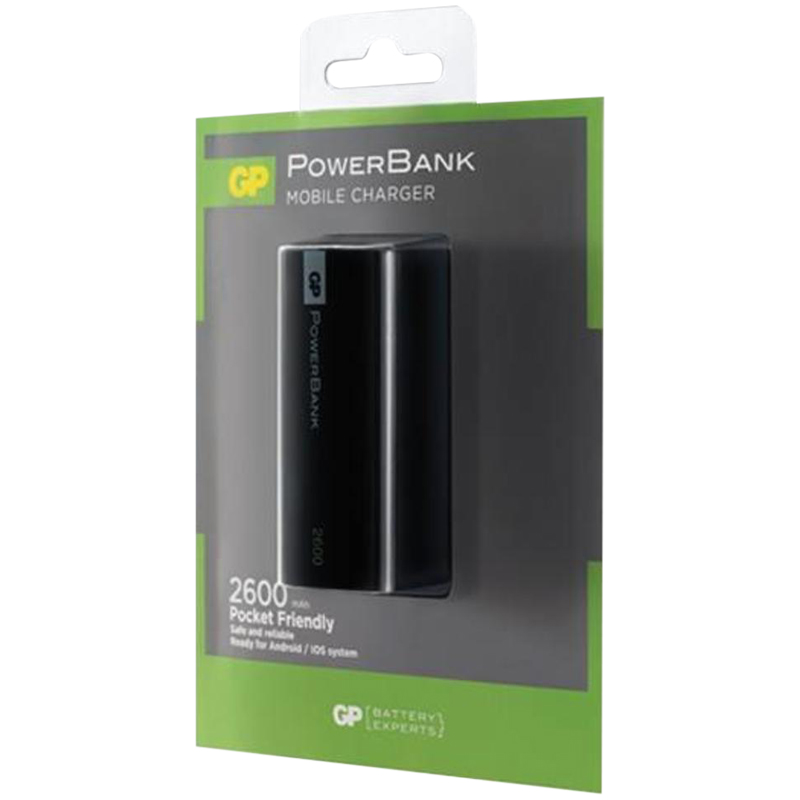 Внешний аккумулятор GP PowerBank GP1C02ABE 2600mAh, черный