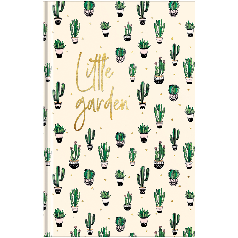 Ежедневник недатир. A5, 136л., 7БЦ OfficeSpace "Узор. Little garden", глянц. лам., тисн. фольгой
