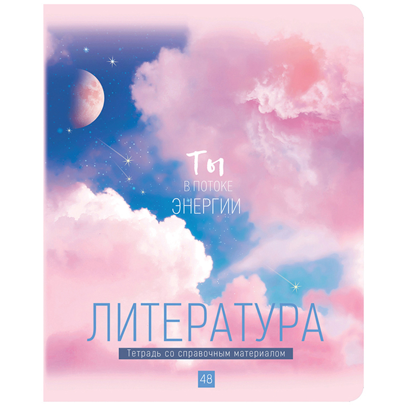 Тетрадь предметная 48л. BG "My Sky" - Литература, матовая ламинация, металлизация