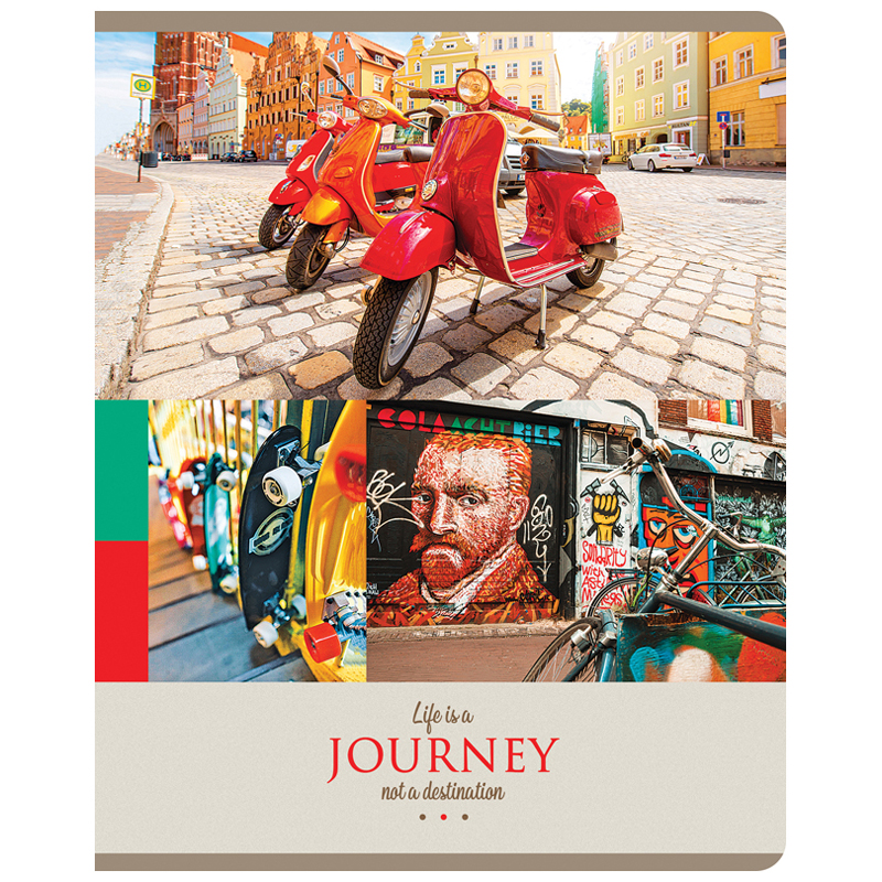 Тетрадь 48л., А5, линия ArtSpace "Путешествия. Collage of travel", глянцевый УФ-лак