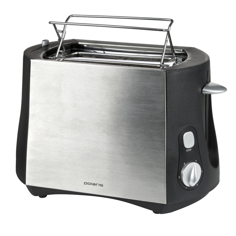Тостер Polaris PET 0804A, 800Вт, алюминий/пластик, серебристый/черный