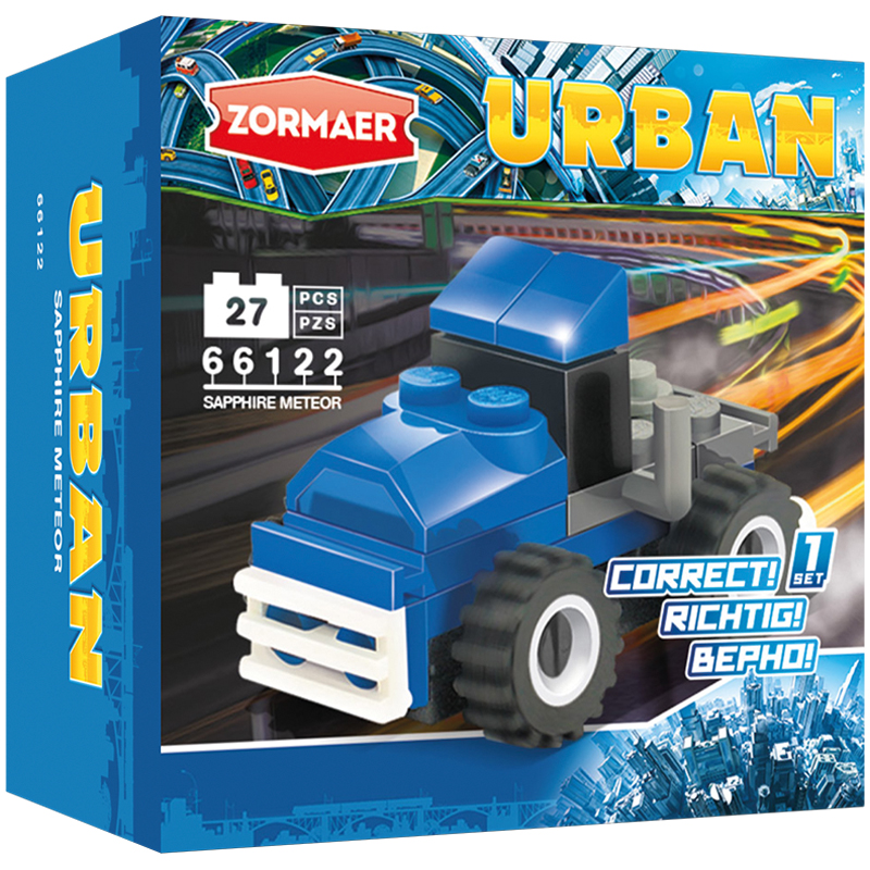 Конструктор пластиковый Zormaer "Urban. Сапфировый метеор", 27 элементов, картонная коробка
