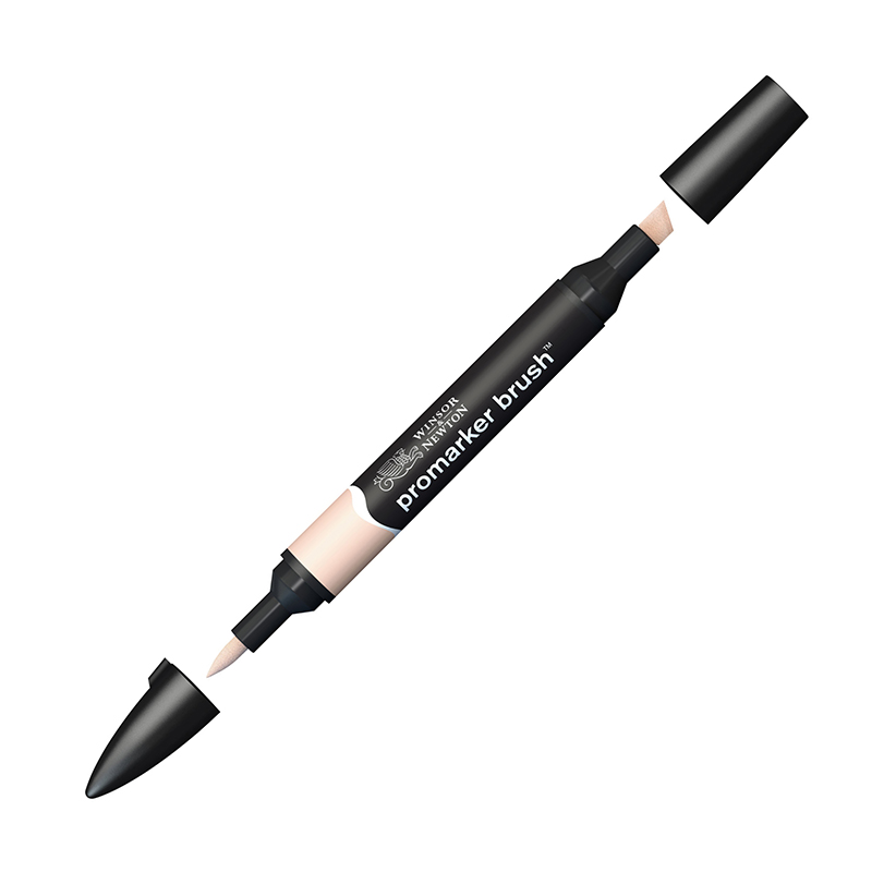 Маркер-кисть художественный двухсторонний Winsor&Newton "Promarker Brush", спиртовой, пулевидный/кисть, розовая шпатлевка