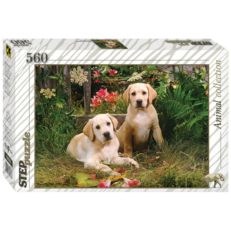 Пазл  560 эл. Step Puzzle "Animal Collection. Щенки лабрадора"