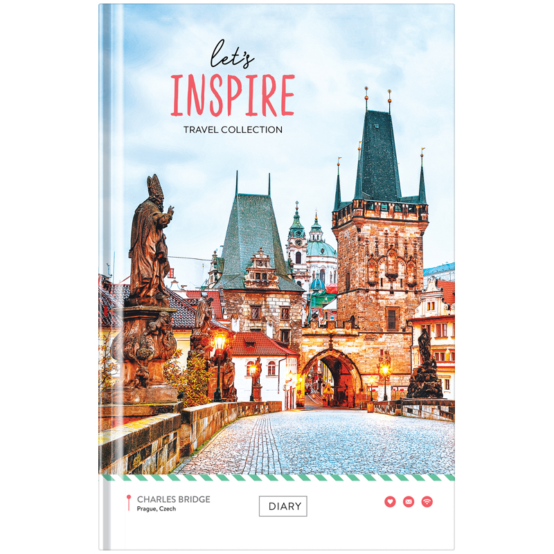 Ежедневник недатир. A5, 136л., 7БЦ OfficeSpace "Путешествия. Let's inspire", глянцевая ламинация