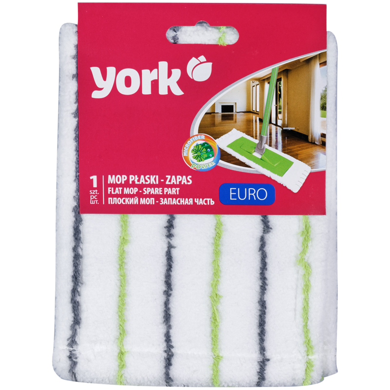 Насадка МОП для швабры York "Euro", микрофибра, плоский МОП, 36*11м (для кода 281278)