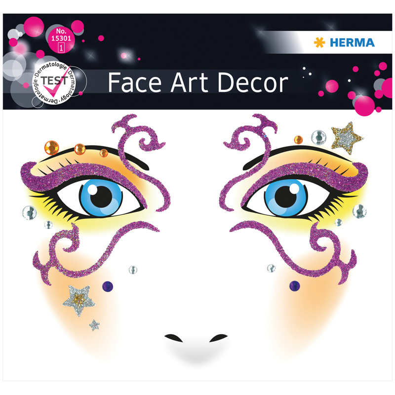 Наклейки для лица 12*12,7см, "Face Art. Mystery"