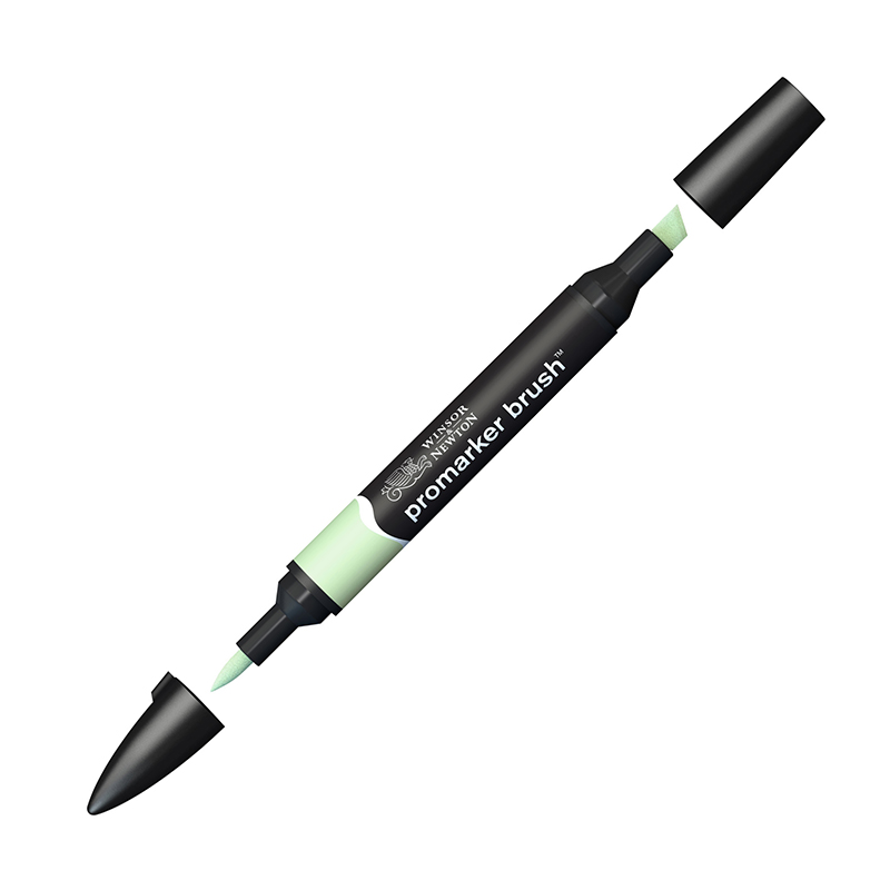 Маркер-кисть художественный двухсторонний Winsor&Newton "Promarker Brush", спиртовой, скошенный/кисть, ярко-зеленый (желтый оттенок)