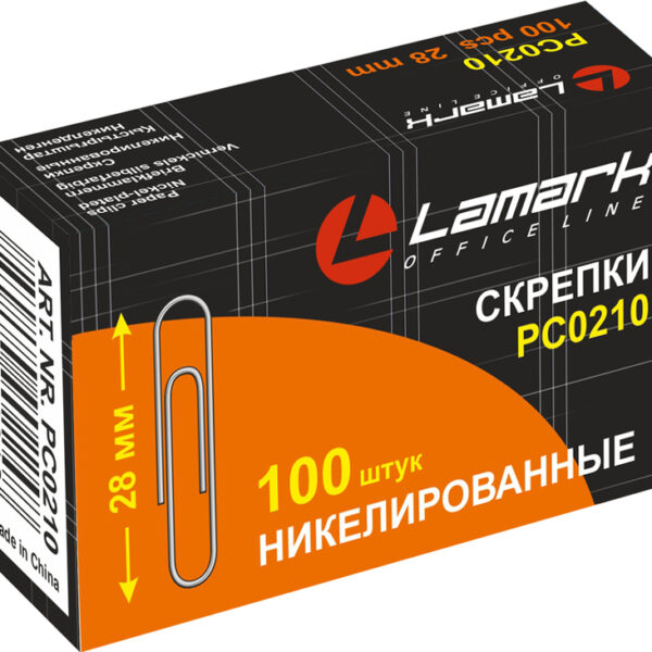Скрепки никелированные 28 мм/100 шт. круглые