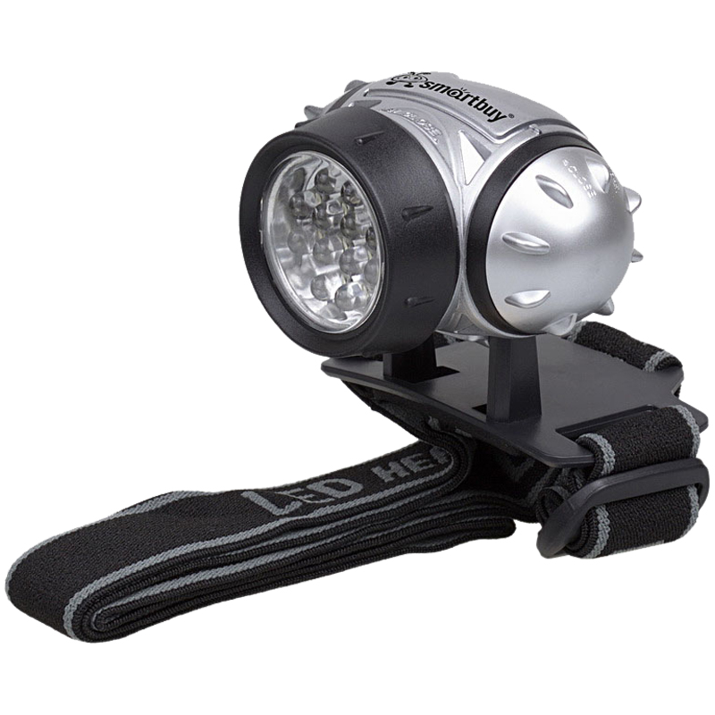 Фонарь налобный Smartbuy SBF-HL006-K, светодиодный, 21 LED, 3*ААА (не в комплекте), серый
