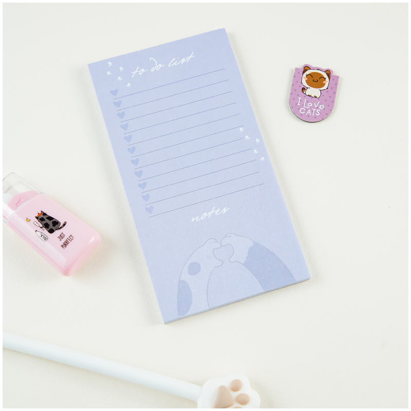 Блок для записей (To Do list) MESHU "Meow power",8,0*15,0*0,6см, 50л., на склейке