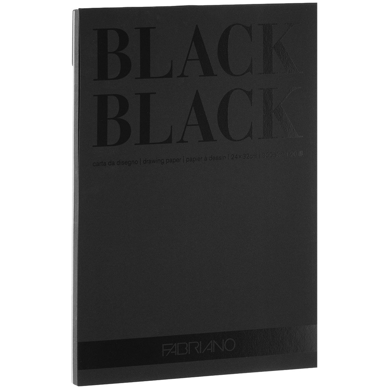 Скетчбук для эскизов и зарисовок 20л. А4 на склейке "BlackBlack", 300г/м2, черная бумага