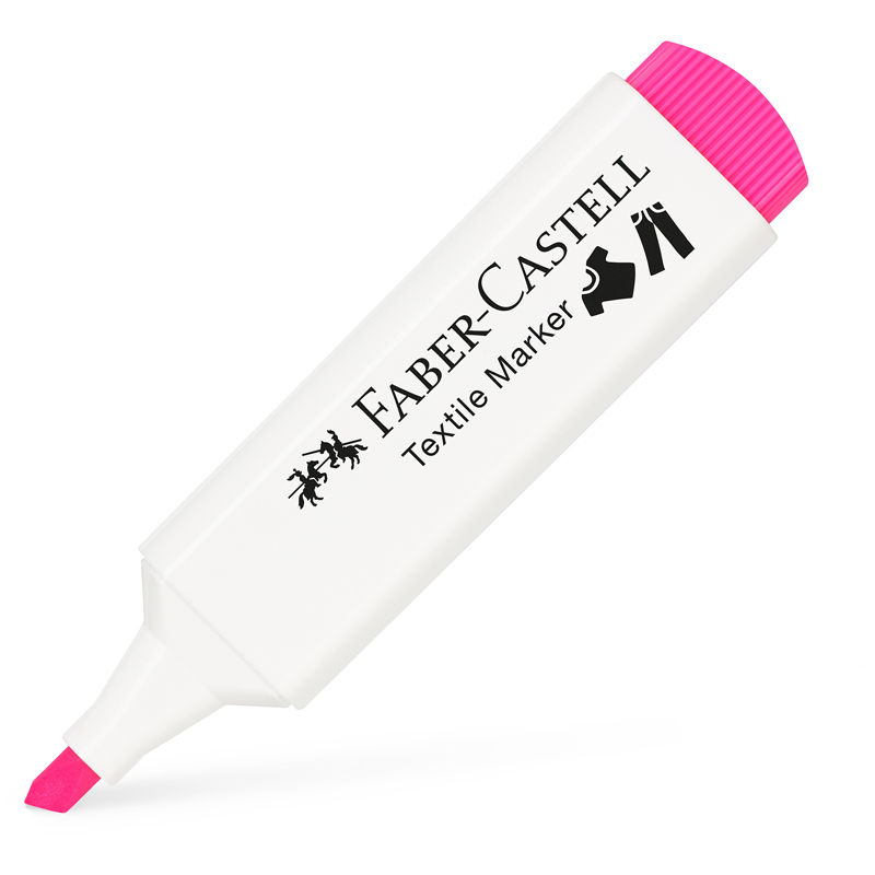 Маркер перманентный для ткани Faber-Castell "Textile Neon" неоново-розовый, 1-5мм