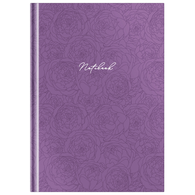 Бизнес-блокнот А5, 80л., OfficeSpace "Моноколор. Purple", матовая ламинация, выб. лак